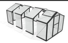 Tillbyggnadsmodul Växthus Deimos Svart Glas/Poly 2,7 m² Vitavia